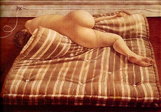 Mujer acostada en el colchon, 1974