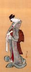 Beltà stante mentre si allaccia un obi, 1808